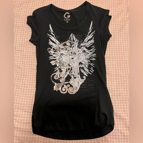 G by Guess black T-Shirt size M - Picture 1 of 7